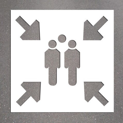Pochoir - Point de rassemblement - PVC - 600 x 600 mm