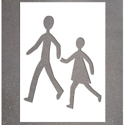 Pochoir - Traversée d'école - PVC - 120 x 80 cm