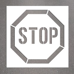 Pochoir Marquage au Sol "STOP" - PVC - 600 x 600 mm
