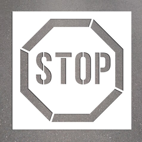 Pochoir Marquage au Sol "STOP" - 600 x 600 mm - PVC