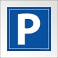 Panneau signalisation parking - Lettre P - Dibond  - 250 x 250 mm