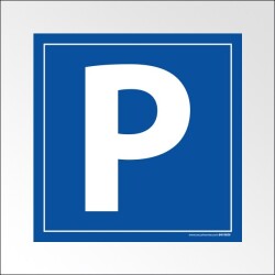 Panneau signalisation parking - Lettre P - Dibond