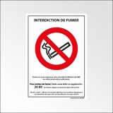 Panneau interdiction de fumer - P002  - 210 x 300 mm - Vinyle Souple Autocollant