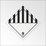 Signalisation de transport normalisée ADR - Matières et objets dangereux - ADR 9   - 100 x 100 mm - Vinyle