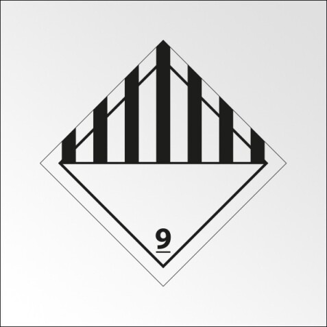 Signalisation de transport normalisée ADR - Matières et objets dangereux - ADR 9   - 250 x 250 - PVC