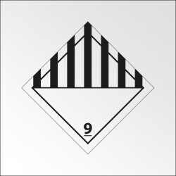 Signalisation de transport normalisée ADR - Matières et objets dangereux - ADR 9   - 250 x 250 - Plaque magnétique