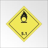Signalisation de transport normalisée ADR - Matières comburantes - ADR 5.1   - 100 x 100 mm - Vinyle