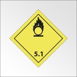 Signalisation de transport normalisée ADR - Matières comburantes - ADR 5.1   - 250 x 250 - PVC