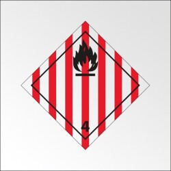Signalisation de transport normalisée ADR - Solide inflammable - ADR 4   - 300 x 300 mm - PVC