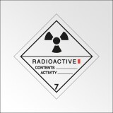 Signalisation de transport normalisée ADR - Matières radioactives, catégorie I - ADR 7   - 250 x 250 - PVC