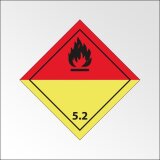 Signalisation de transport normalisée ADR - Peroxydes organiques - ADR 5.2   - 100 x 100 mm - Vinyle