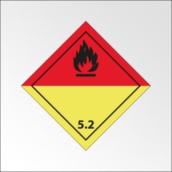 Signalisation de transport normalisée ADR - Peroxydes organiques - ADR 5.2   - 100 x 100 mm - Vinyle