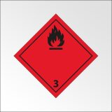 Signalisation de transport normalisée ADR - Liquides inflammables - ADR 3   - 100 x 100 mm - Vinyle