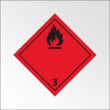 Signalisation de transport normalisée ADR - Liquides inflammables - ADR 3   - 100 x 100 - Plaque magnétique