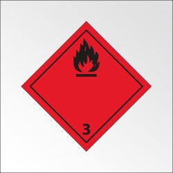 Signalisation de transport normalisée ADR - Liquides inflammables - ADR 3   - 150 x 150 - Plaque magnétique