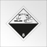 Signalisation de transport normalisée ADR - Matières corrosives - ADR 8   - 100 x 100 mm - Vinyle