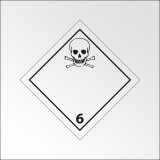 Signalisation de transport normalisée ADR - Matières toxiques - ADR 6.1   - 100 x 100 mm - Vinyle