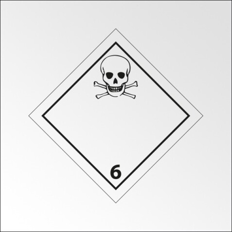 Signalisation de transport normalisée ADR - Matières toxiques - ADR 6.1   - 100 x 100 mm - Vinyle