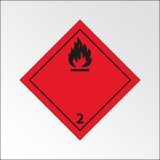 Signalisation de transport normalisée ADR - Gaz inflammables - ADR 2   - 100 x 100 mm - Vinyle