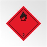 Signalisation de transport normalisée ADR - Gaz inflammables - ADR 2   - 250 x 250 mm - Vinyle