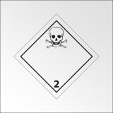 Signalisation de transport normalisée ADR - Gaz toxiques - ADR 2   - 100 x 100 mm - Vinyle