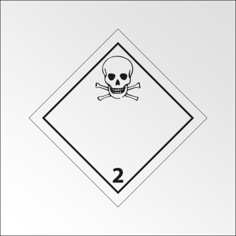 Signalisation de transport normalisée ADR - Gaz toxiques - ADR 2   - 250 x 250 - PVC