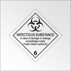 Signalisation de transport normalisée ADR - Matières infectieuses (avec texte) - ADR 6.2   - 150 x 150 mm - Vinyle