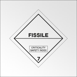 Signalisation de transport normalisée ADR - Fissile   - 100 x 100 mm - Vinyle