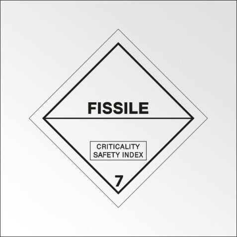 Signalisation de transport normalisée ADR - Fissile   - 100 x 100 mm - PVC