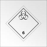 Signalisation de transport normalisée ADR - Matières infectieuses - ADR 6   - 100 x 100 mm - Vinyle