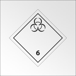 Signalisation de transport normalisée ADR - Matières infectieuses - ADR 6   - 150 x 150 mm - Vinyle