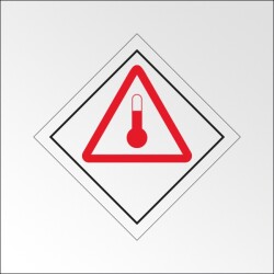 Signalisation de transport normalisée ADR - Produits chauds   - 100 x 100 mm - Vinyle