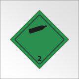 Signalisation de transport normalisée ADR - Gaz inflammables non-toxiques - ADR 2   - 100 x 100 mm - Vinyle