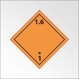 Signalisation de transport normalisée ADR - Matières et objets explosifs  ADR 1.6   - 100 x 100 mm - Vinyle