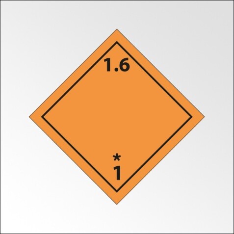 Signalisation de transport normalisée ADR - Matières et objets explosifs  ADR 1.6   - 250 x 250 - PVC