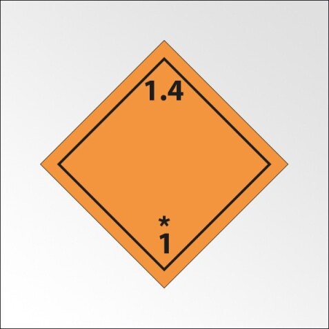 Signalisation de transport normalisée ADR - Matières et objets explosifs ADR 1.4   - 250 x 250 - PVC