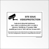 Panneau d'information - Site sous vidéoprotection  - 210 x 150 mm - Gris - Vinyle Souple Autocollant