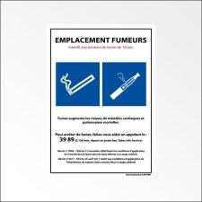 Panneau d'Indication Zone Réservée aux Fumeurs