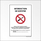 Panneau d'Interdiction - Interdiction de Vapoter - avec Décret   - 210 x 150 mm - PVC
