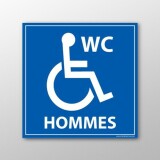 Panneau Signalétique - WC Hommes PMR - Vinyle Souple  - 250 x 250 mm - PVC