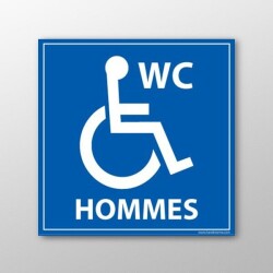 Panneau Signalétique - WC Hommes PMR - Vinyle Souple