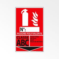 Panneau Signalétique Extincteur feux de Classe ABC 160*250 mm