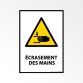 Panneau ISO 7010 - Écrasement des mains - W024   - Vinyle Souple Autocollant - A5