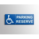 Panneau - Parking Réservé Handicapé  - 350 x 125 mm - Vinyle Souple Autocollant