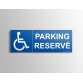 Panneau - Parking Réservé Handicapé  - 350 x 125 mm - Vinyle Souple Autocollant