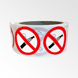 Rouleau de Pictogrammes d'Interdiction - Interdiction de vapoter   - 25 mm