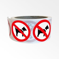 Rouleau de Pictos d'Interdiction - Interdit aux chiens - P021   - 25 mm