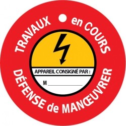 Disque de Condamnation Aimanté - Travaux en Cours, Défense de Manœuvrer - Ø100 mm - PVC Laminé