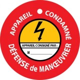 Panneau - Disque de condamnation aimanté "Appareil condamné, défense de manœuvrer" - Ø100 mm - PVC laminé