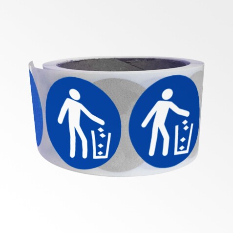 Rouleau de Pictos d'Obligation - Utiliser la poubelle - M030